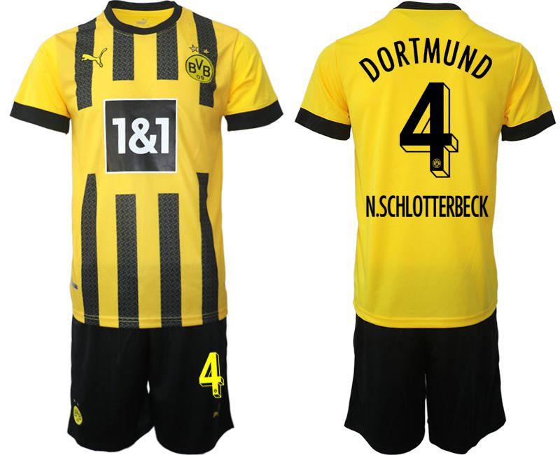 Men 2022-2023 Club Borussia Dortmund home yellow 4 Soccer Jersey